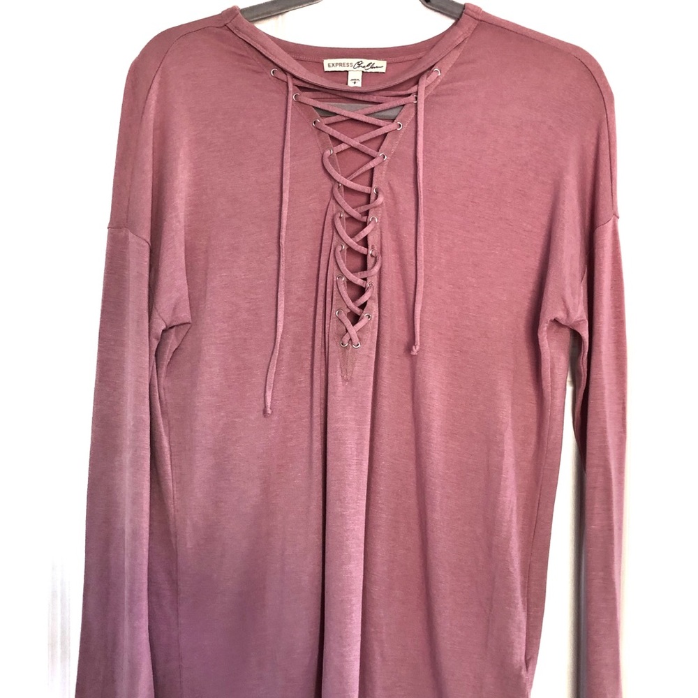 NWOT Express Pink Long Sleeve Shirt